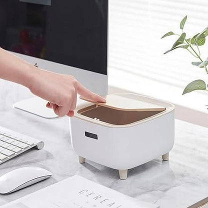Desk Push Button Trash Bin